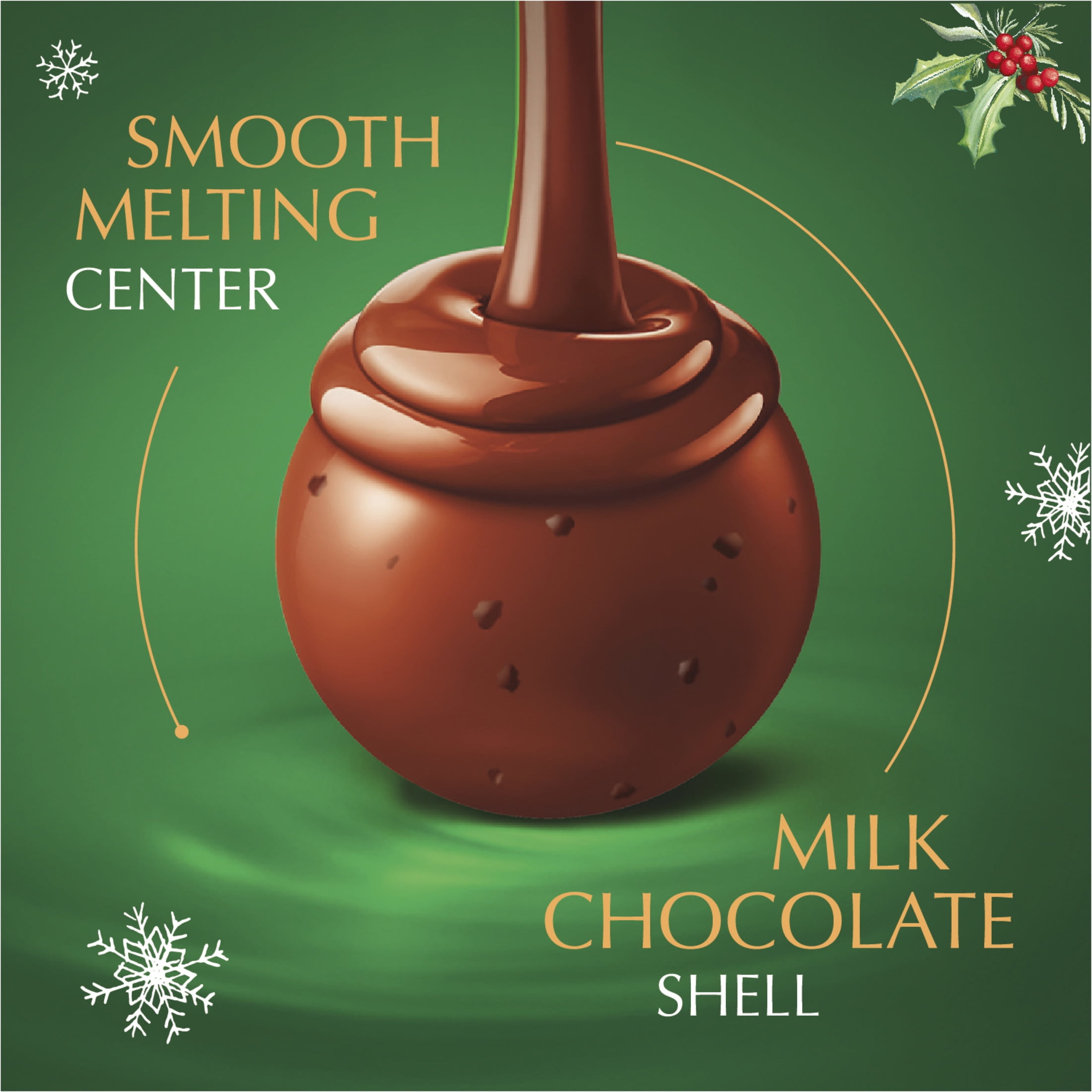 (2 pack) Lindt LINDOR Milk Chocolate Peppermint Cookie Christmas Chocolate Candy Truffles, 5.1 oz. Bag