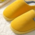 thumbnail image 5 of Fesfesfes Winter New Couple Cotton Slippers Corduroy Home Slippers Non-slip Slippers Men's Home Slippers Flocking Upper Warm Plush Cotton Slippers 6.5-7(38-39), 5 of 7