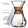 thumbnail image 4 of AGOGO Pour Over Coffee Maker Glass - 6/8/10 Cup Barista Kit with 304 Stainless Filter for Home, Office, Camping, Cafes - Easy Clean Coffee Dripper Set (Rag&Brush Included) (10 Cup/34oz-Filter Paper), 4 of 7