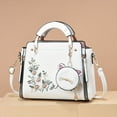 thumbnail image 1 of Letter Decor Hand Satchel Bag, Stylish Shoulder Zipper Bag With Mini Coin Purse, Crossbody Bag For Work, 1 of 5