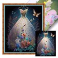 thumbnail image 1 of Hilo Algodón Bordado 11CT Flores Vestido Novia Punto Cruz 40x50cm, 1 of 9