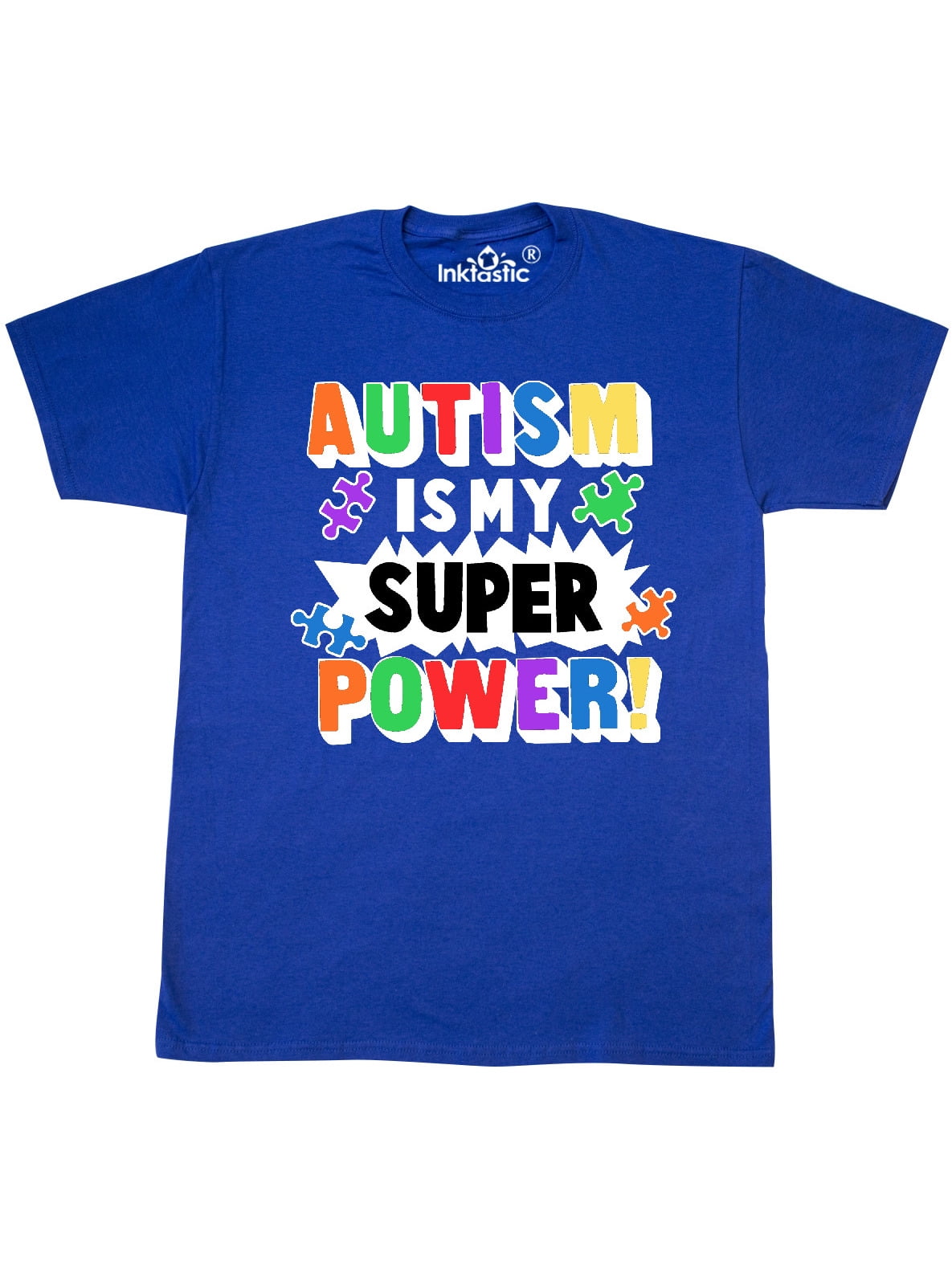 INKtastic - Autism is my Super Power with Puzzle Pieces T-Shirt - Walmart.com - Walmart.com