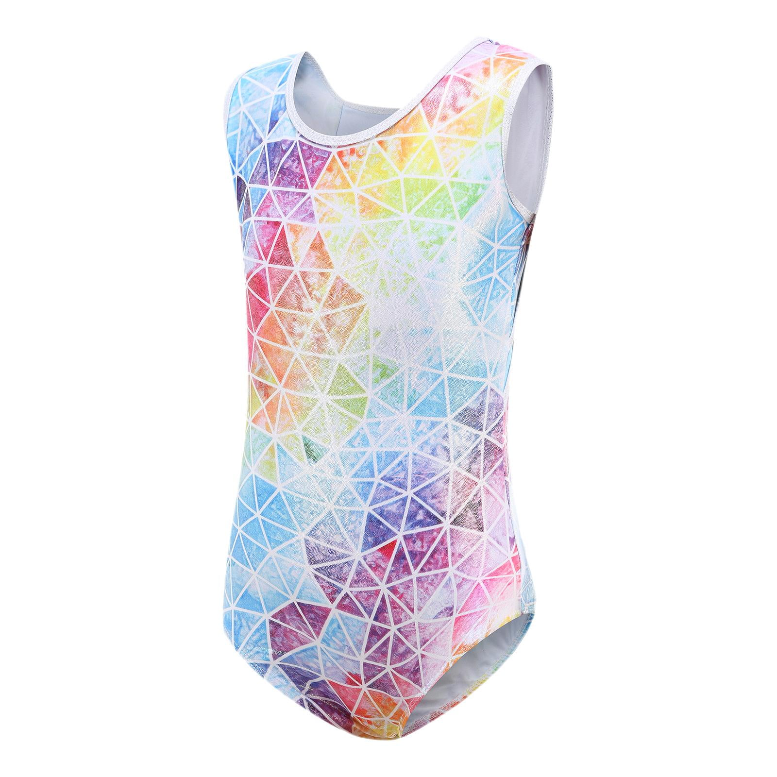 Milaget Girls Maillots de Bain Gymnastique Acrobaties Fitness Vetements Serres Sans Manches Athletique 14 Yards