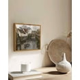 thumbnail image 4 of Drsoum Canvas Wall Art Vintage Framed Classical Painting French Town Bridge Flowing Water Room Decor for Bathroom Bedroom home Living Room - 8x10in Natural Framed, 4 of 6
