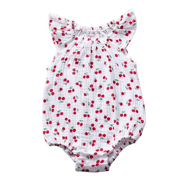 Baby Girls Daisy Playsuits Ruffled Bodysuit Fly Sleeve Jumpsuit Infant Summer Clothes