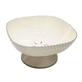 thumbnail image 3 of Escurridor de pedestal, recipiente para fruteros, platos para aperitivos, dulces, verduras, plato de drenaje para Blanco plateado, 3 of 9