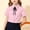 Pink, variant on Girls' Short-Sleeve Button-Down Shirt with Bow Tie, 1-18Y Kids Solid Color Preppy Style Collared Blouse, Casual & School Uniform Top for All Occasions Green 1 Years