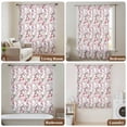 thumbnail image 6 of Pink Beige Flowers Sheer Curtains 54 Inches Long, Spring Floral Elegant Pastoral Botanical Light Filering Curtains, Breathable Simi Curtain Privacy Drapes for Kitchen Bathroom Small Window Treatment, 6 of 9