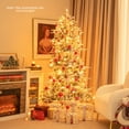 thumbnail image 3 of Gymax 6 FT Pre-Lit Artificial Christmas Tree Snow-Flocked Hinged Xmas Tree, 3 of 10