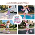 thumbnail image 6 of Girls' Light Up Roller Skates Adjustable 4 Sizes (Ages 3-8)Sparkle Wheels,Green&Pink,Indoor Outdoor Skates for Kids, 6 of 10