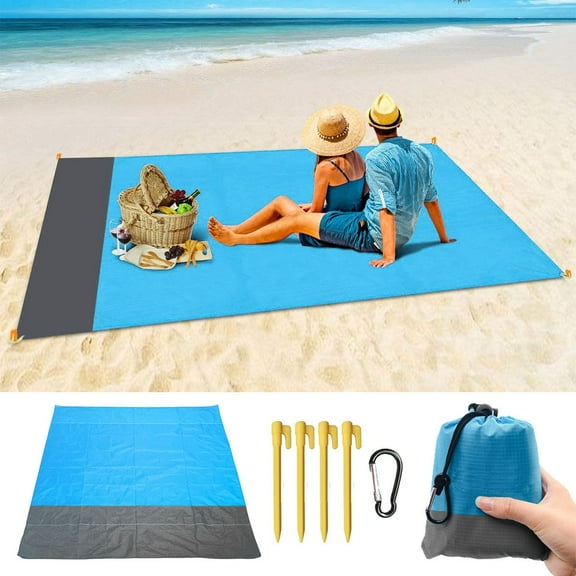 Spencer Sand Free Beach Blanket Oversized Waterproof Picnic Blanket, 79 X 83 inch Quick Drying Lightweight Beach Mat for Camping Hiking