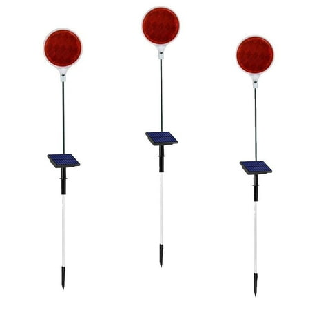 Driveway Marker Lights Evertone 3 Piece Intelligent Control Outdoor Solar Powered Lights for Walkway Driveway Markers, White ()