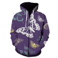 thumbnail image 1 of Sudadera con capucha y cremallera con estampado 3D de mariposas de dibujos animados para hombre y mujer, estilo urbano, estilo holgado, para otoño y primavera, talla 4XL, 1 of 6