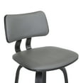 thumbnail image 2 of Pico 30" Swivel Black Wood Bar Stool in Gray Faux Leather with Black Metal, 2 of 10