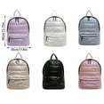 thumbnail image 3 of Women's Large Capacity Metallic Quilted Puffer Backpack Travel School Adjustable Shoulder Bag with Zippered Multi Pocket, 3 of 8