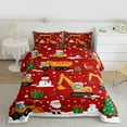 thumbnail image 2 of Homewish Cartoon Santa Claus Bedding Comforter Set,Cartoon Xmas Tree Snowman Twin Comforter Sets,Orange Vehicle Truck Excavator Bedding Set For Boys Kids,Ultra Soft Home Decor Reversible,2-Piece, 2 of 8