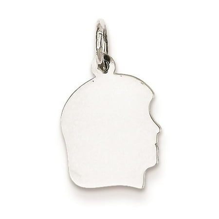 Sterling Silver Engravable Boy Disc 18 Gauge Engravable Polished Charm Pendant
