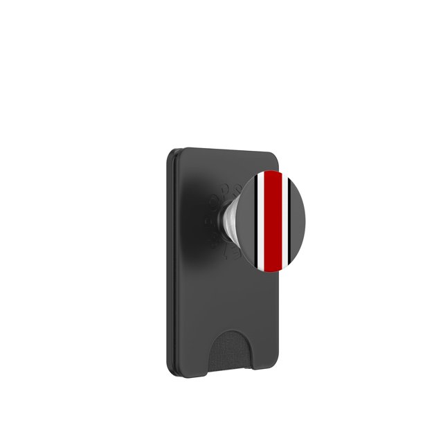 Empuñadura para teléfono móvil FMK Designs Ohio PopGrip a rayas rojas y grises