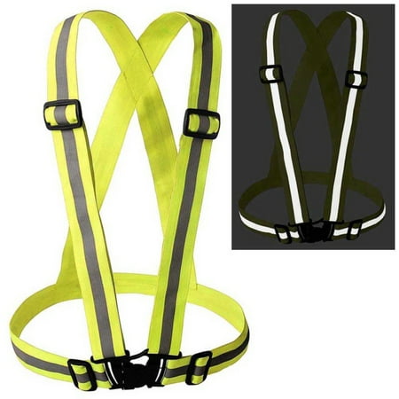 

Reflective Vest Men Women 15mm Wide Elastic Strap High Visibility Adjustable Waistcoat Tank Safety Outdoor Sportswear