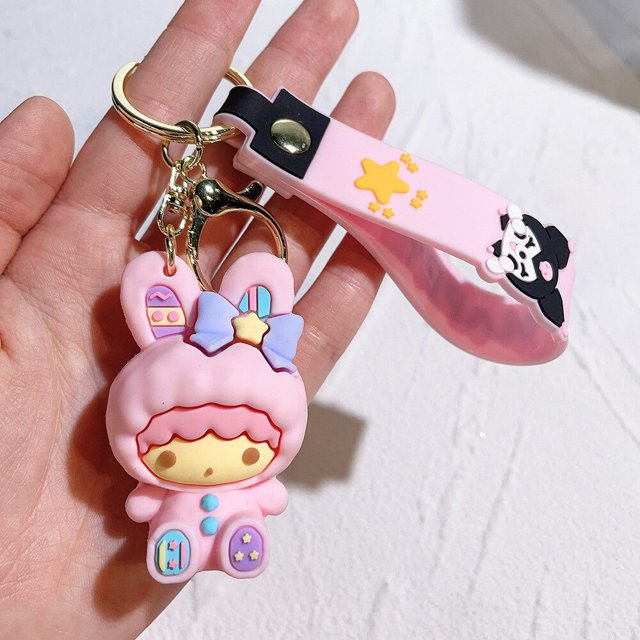 LLavero de Hello Kitty Sanrio para niños, llavero de Kuromi Cinnamoroll, My Melody, Pompón, Purin, regalos para niños YAOSANBAO BAO unisex