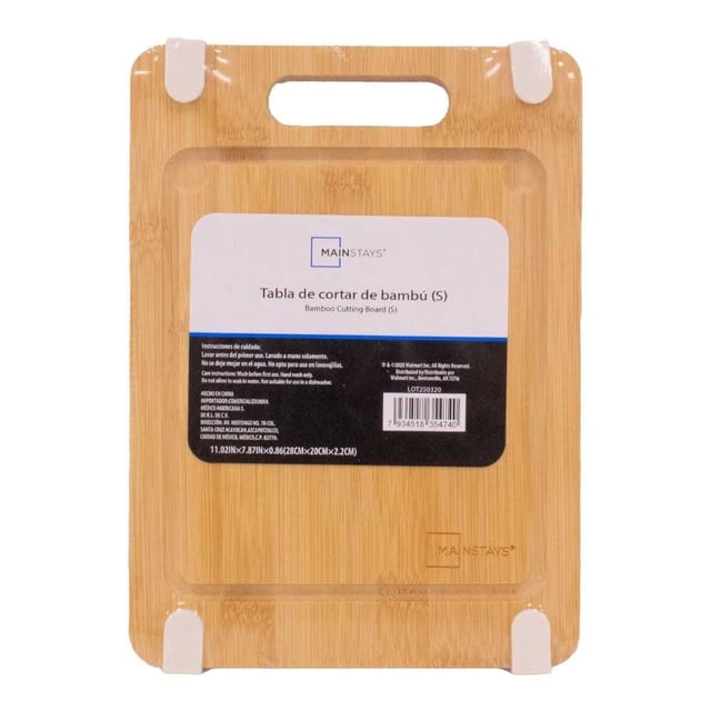 Tabla para Picar Mainstays de Bambú Mediana Rectangular 28 x 20 cm