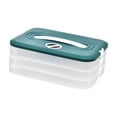 thumbnail image 2 of Caja para albóndigas con tapa, caja para guardar galletas de azúcar con asa, organizador 3 capas, 2 of 9