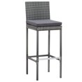 thumbnail image 3 of vidaXL 9 Piece Outdoor Bar Set Poly Rattan and Wood Acacia Grey, 3 of 5