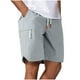 thumbnail image 2 of pstuiky Pantalones cortos de gimnasio para hombre, Pantalones cortos casuales de cintura elástica con bolsillos sólidos para hombre, pantalones cortos rectos, pantalones deportivos, 2 of 3