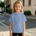 thumbnail image 6 of SJLDQY Boys' Short Sleeve Hoodies Lightweight Hooded Sweatshirts with Kangaroo Pocket Solid Color Casual Athletic Pullover Tops for Boys, 6 of 6