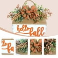 thumbnail image 2 of Welcome Sign for Front Door 13'' Wood Wreath Farmhouse Door Sign for Front Door Porch Decor with Green Leaves, Berry & Buffalo Bow, 2 of 6