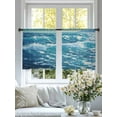 thumbnail image 4 of Blue Teal Coastal Sheer Curtains for Living Room Bedroom Sea Nautical Ocean Waves Summer Beach Sheer Curtains 54 Inch Long 2 Panels Set Light Filtering Curtain Window Treatments Drapes, 4 of 6