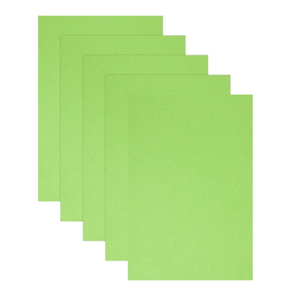 5 Sheets Light Green Shiny Foam Sheets, 8 Inch x 12 Inch Sparkle EVA Foam Handicraft Sheets EVA Paper for Art Crafts Projects, Scrapbook Gift DIY Card Party Decoration