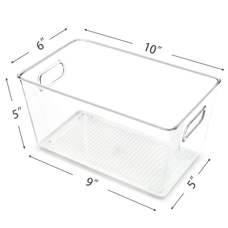 YIHONG Food Packet, 4 Pack Plastic Clear Storage Bins with 2