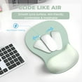 thumbnail image 2 of GJGOOMouse Pad with Wrist Rest, 3-in-1 Premium Lycra Fabric Memory Foam Ergonomic Wrist Support for Keyboard, Laptop & Desktop, Pain Relief Mousepad with Non-Slip PU Base for Office & Home (Green), 2 of 7