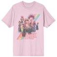 thumbnail image 1 of Stranger Things Rainbow Style Adult Pink T-Shirt, 1 of 2
