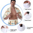 thumbnail image 5 of Colevkie Men's Wearable Bath Skirt & Towel 2 Pieces Bath Wrap Set Soft Absorbent Beach Towel Bath Towel Polyester with Pocket Portable Home Sauna Hotel Printed Beach Pattern, 5 of 7