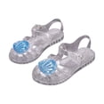 thumbnail image 2 of Viluyesy Girls Jelly Sandals Summer Closed Toe Adjustable Strap Glitter Shell Water Beach Shoes for Kids Blue Size 12.5 Little Kids, 2 of 9