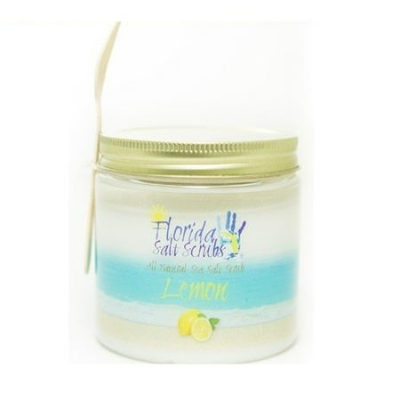 Lemon Bath Cubes - Florida Salt Scrubs Lemon Body Feet Hands Bath Salt Scrub 12.1 oz Jar