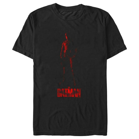 Men's The Batman Red Heroic Pose  Graphic Tee Black 3X Large