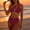 Wine, variant on Sevevn Women's One Shoulder Cutout Bikini Set Ribbed High Waist Two Piece Swimsuit Black XL