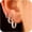 Gold/White Gold, variant on Soleilie Gold Hoop Earrings Set for Women - 14K Gold/White Gold Plated Huggie Hoops, Cubic Zirconia Studs, Chunky Open Hoops - CZ Jewelry Gifts