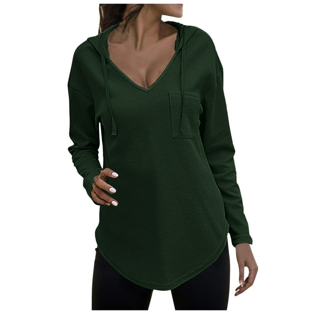 TINZ Chandail à Capuche pour Femmes, Manches Longues, Chandail à Cordon, avec Poche, Fermeture Éclair