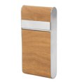 thumbnail image 4 of Caja de cigarrillos de acero inoxidable con soporte para cigarros de grano de madera de 20 piezas para viajes, viajes de negocios, regalos para novios, 4 of 8