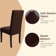 thumbnail image 4 of Keyroal 6‑Pack Solid Color Stretch Chair Seat Covers, High Elastic Spandex Dining Chair Protectors, Anti‑Wrinkle Removable Washable Slipcovers for Hotel, Wedding & Party Use(coffee), 4 of 8