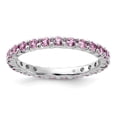 thumbnail image 6 of Auriga Fine Jewelry 925 Sterling Silver Created Pink Sapphire Stackable Ring for Women Size- 6, 6 of 6