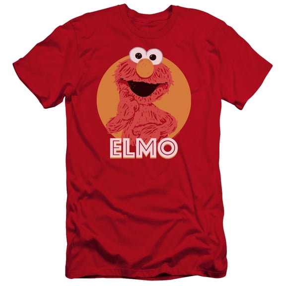 Sesame Street Elmo Scribble Premium Canvas Adult Slim Fit 30/1 T-Shirt Red