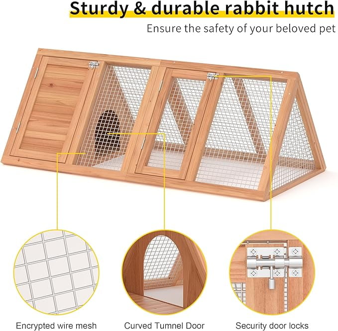 Outdoor Chicken Coop Wooden Rabbit House Hutch For Garden Backyard,Small