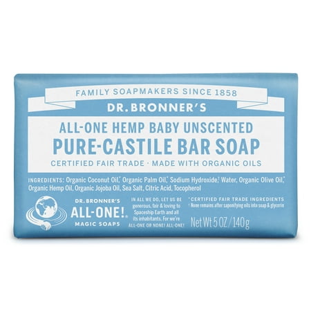 (2 pack) Dr. Bronner's Baby-Unscented Bar Soap
