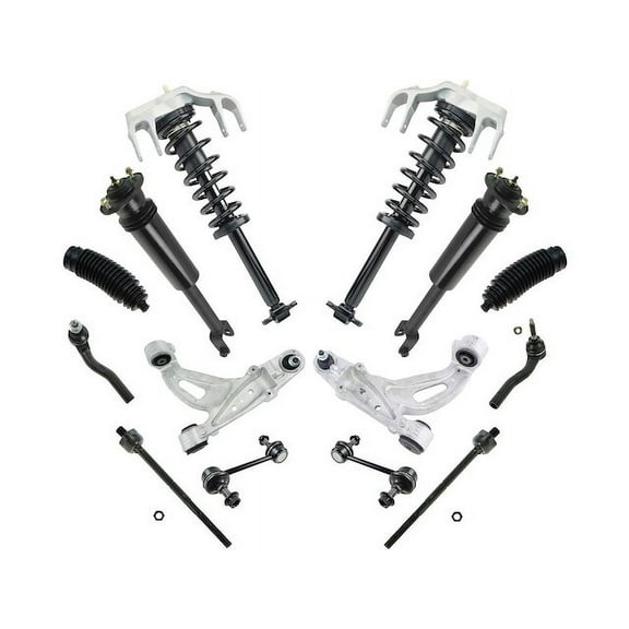 Front and Rear Shock Strut Coil Spring Control Arm Kit 14 Piece - Compatible with 2003 - 2007 Cadillac CTS 2004 2005 2006