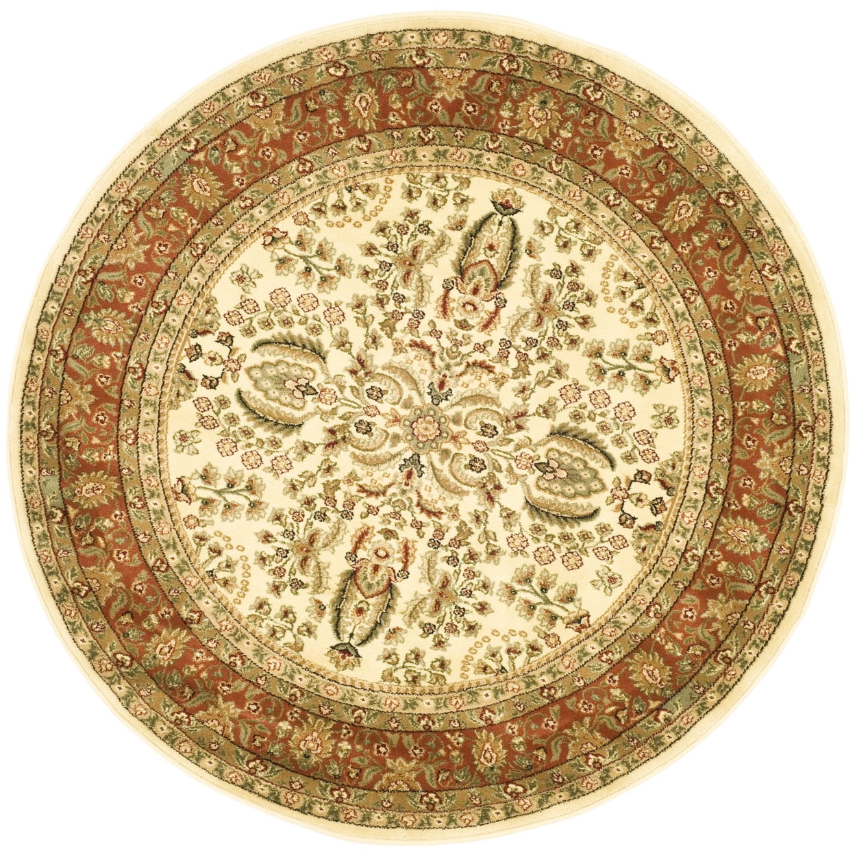 SAFAVIEH Lyndhurst Elizabeth Traditional Floral Runner Rug, Ivory/Rust, 2'3" x 8'